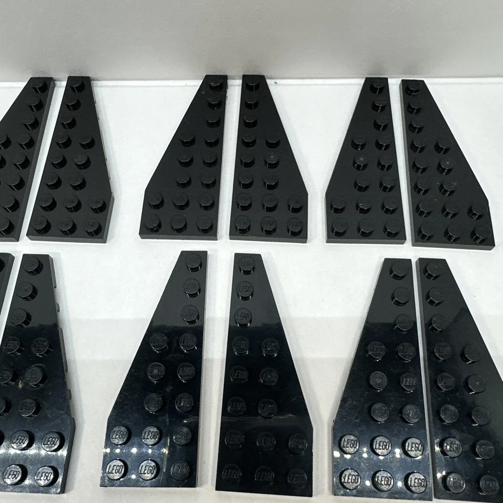LEGO Parts - Black Wedge, Plate 8 x 3 Pentagonal Left & Right 50305‎ 50304 Lot